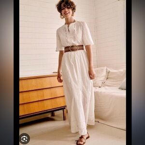 Sezane Maitena Dress in Ecru. Size 34/2
